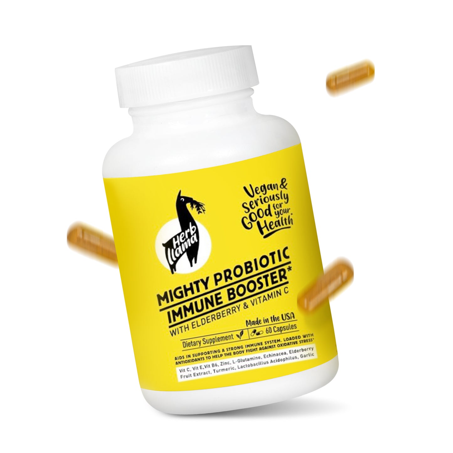 The Ultimate Immune Support Powerhouse: Mighty Probiotics and Radiant Skin with 200% Vit C with Adaptogenic and Nootropic Herbs