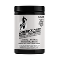 Supplement container labeled 'Comeback Hero' on a white background