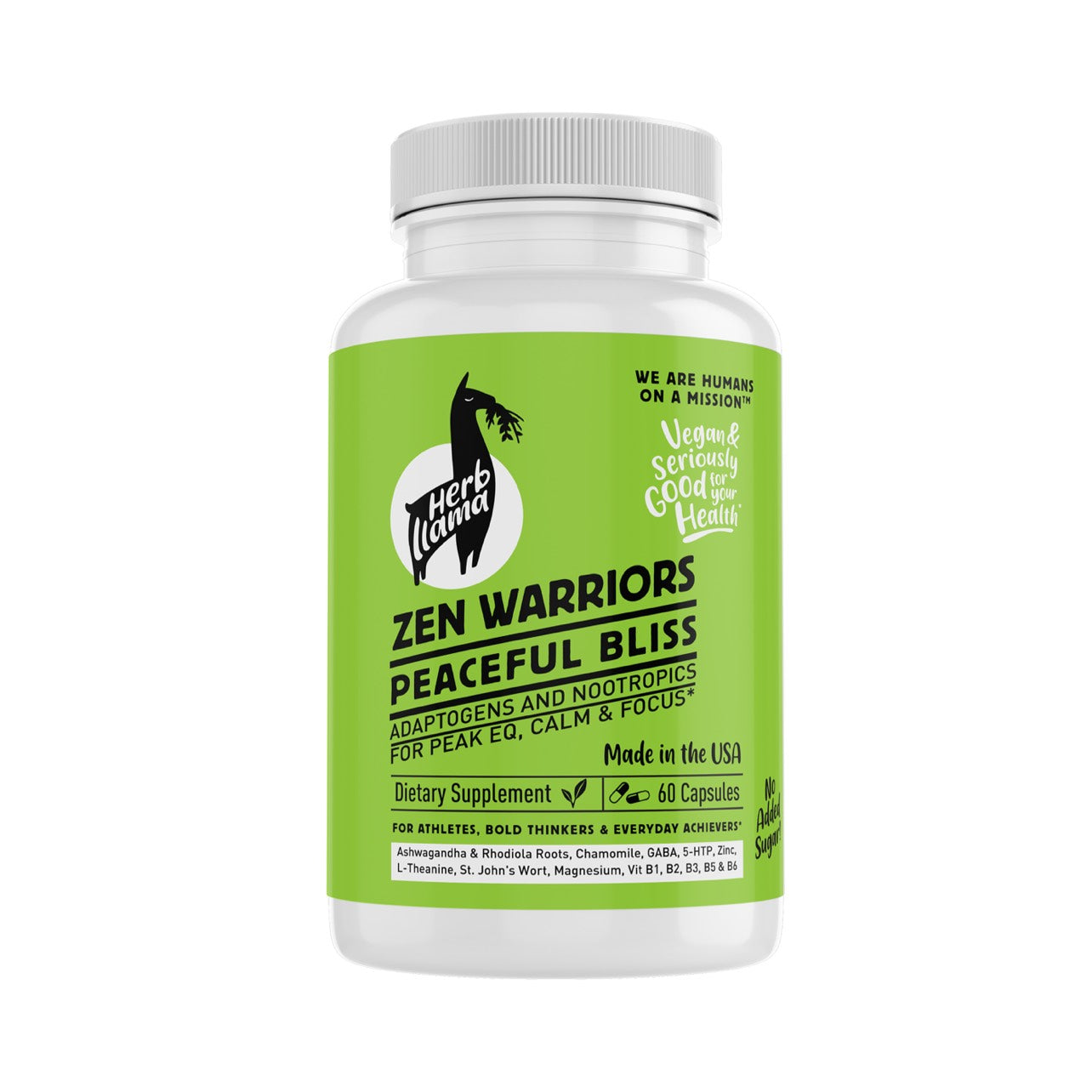 ZEN WARRIORS PEACEFUL BLISS -Adaptogenic + Nootropic Supplement for Mood Support, Mental Focus & Emotional Balance
