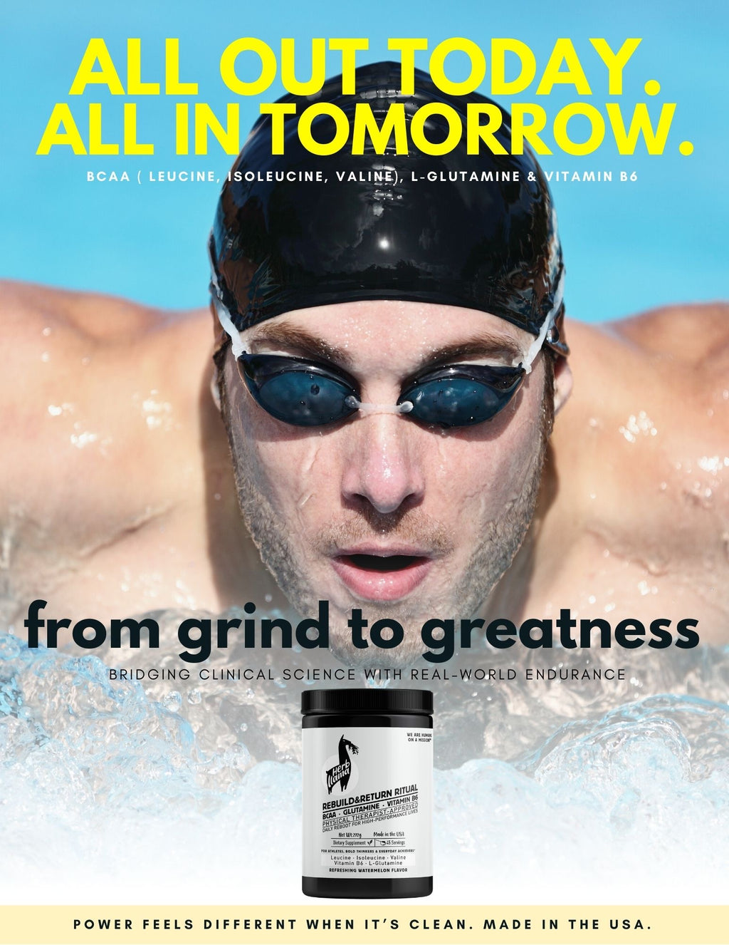 R&R: THE REBUILD & RETURN RITUAL - BCAA · Glutamine · Vitamin B6 | Your Pick-Me-Up Hero Ritual to restore strength, clarity, and presence—physically and mentally