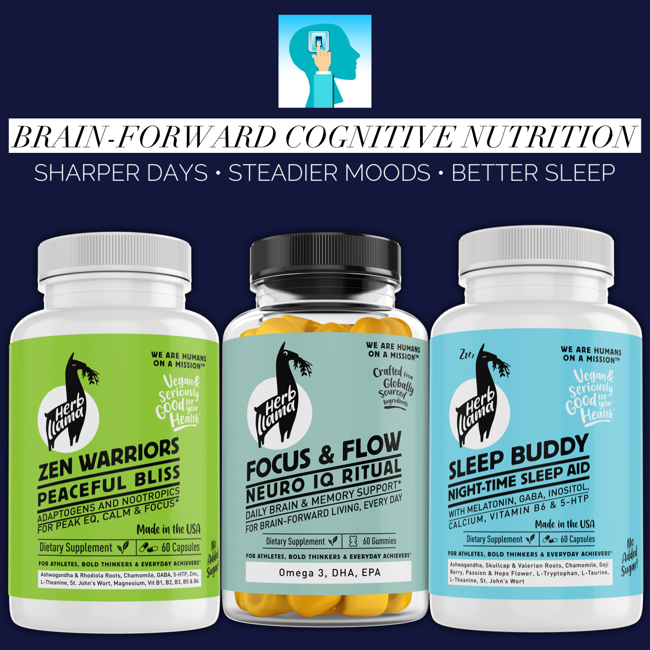 Brain-Forward Cognitive Support System | Sharper days • Steadier moods • Better sleep