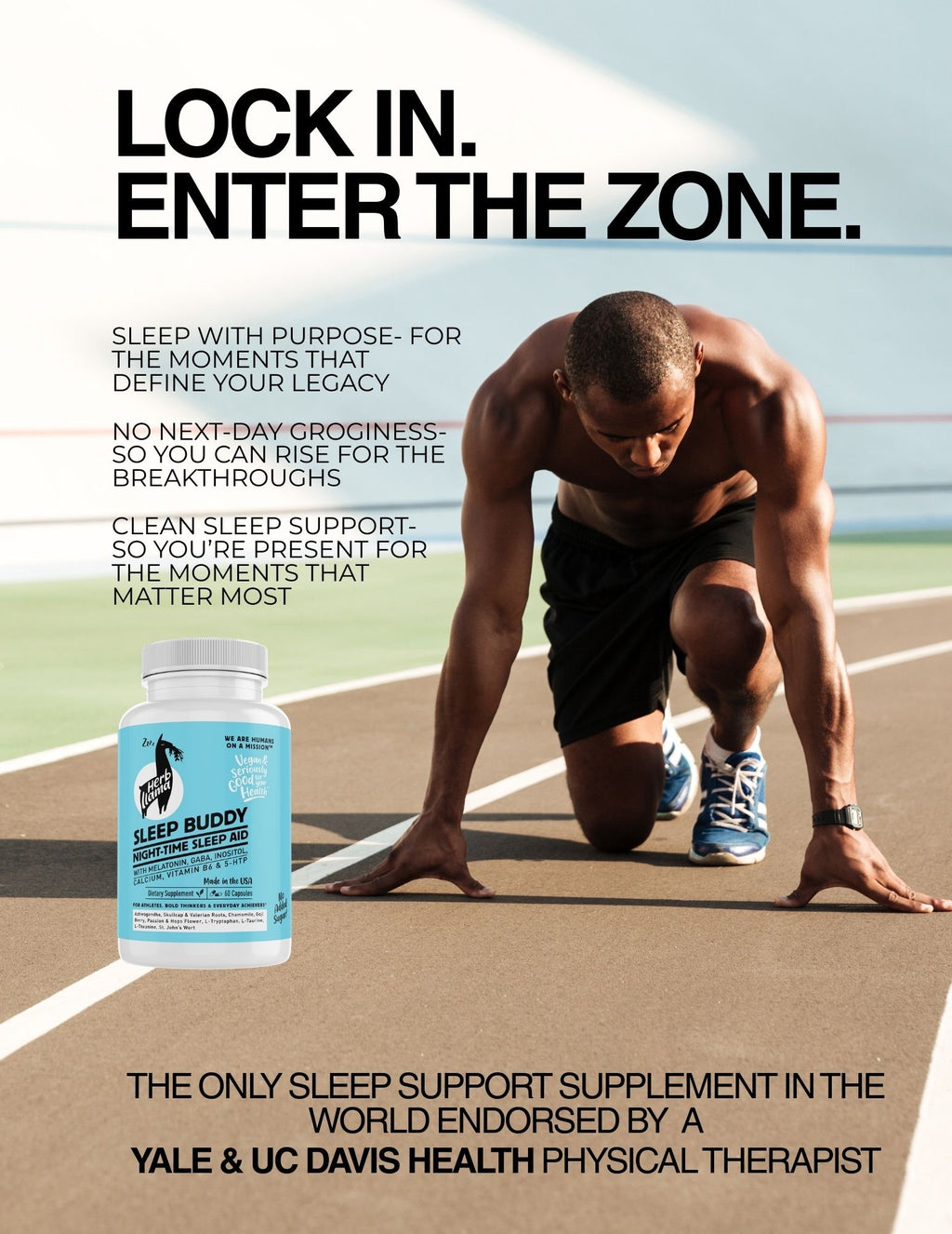 SLEEP BUDDY NIGHT TIME SLEEP AID with Melatonin, GABA, Inositol, Calcium, Vit B6-without the next-day grogginess and rebound insomnia of diphenhydramine.